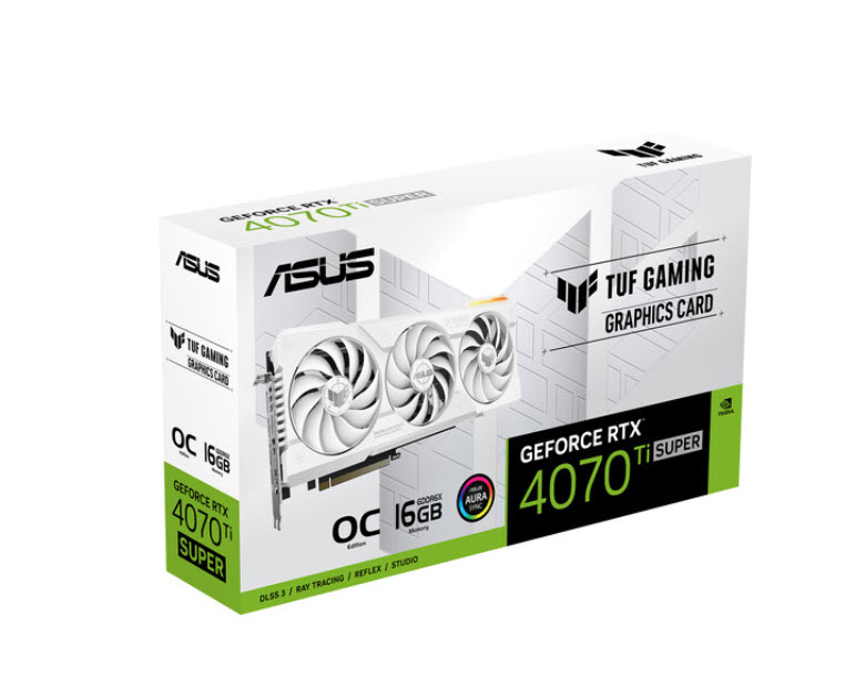 Milwaukee PC - ASUS TUF Gaming GeForce RTX 4070 Ti SUPER 16GB GDDR6X White - PCIe4.0, 2xHDMI, 3xDP, HDCP, Aura Sync