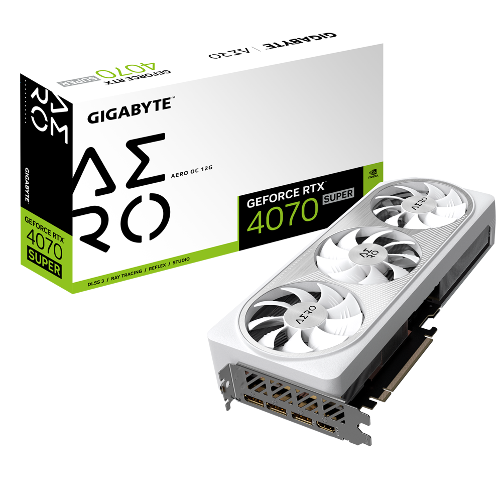 Milwaukee PC - Gigabyte GeForce RTX 4070 SUPER AERO OC 12G - PCIe4.0, 3xDP 1.4a,1xHDMI 2.1a , RGB