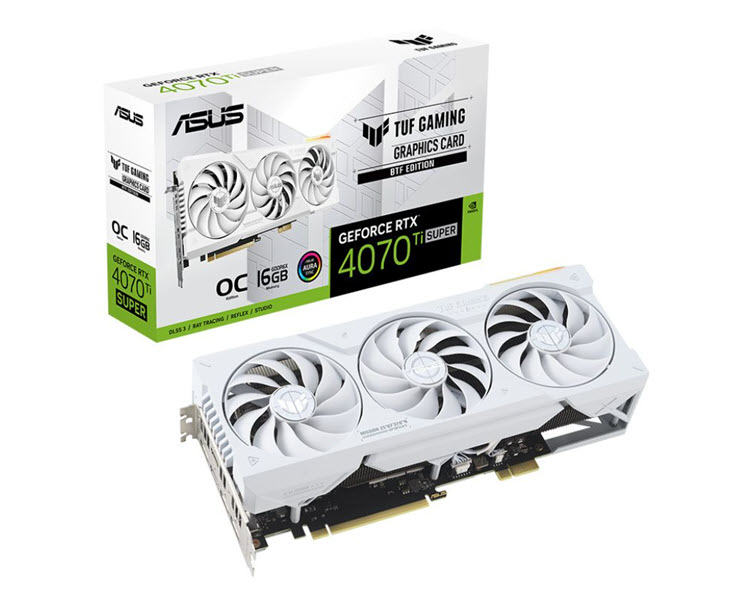 Milwaukee PC - ASUS TUF Gaming GeForce RTX 4070 Ti SUPER BTF White OC 16GB GDDR6X -  PCIe4.0, 3.25 Slot,HDCP,2xHDMI,3xDP,ARGB,BTF   