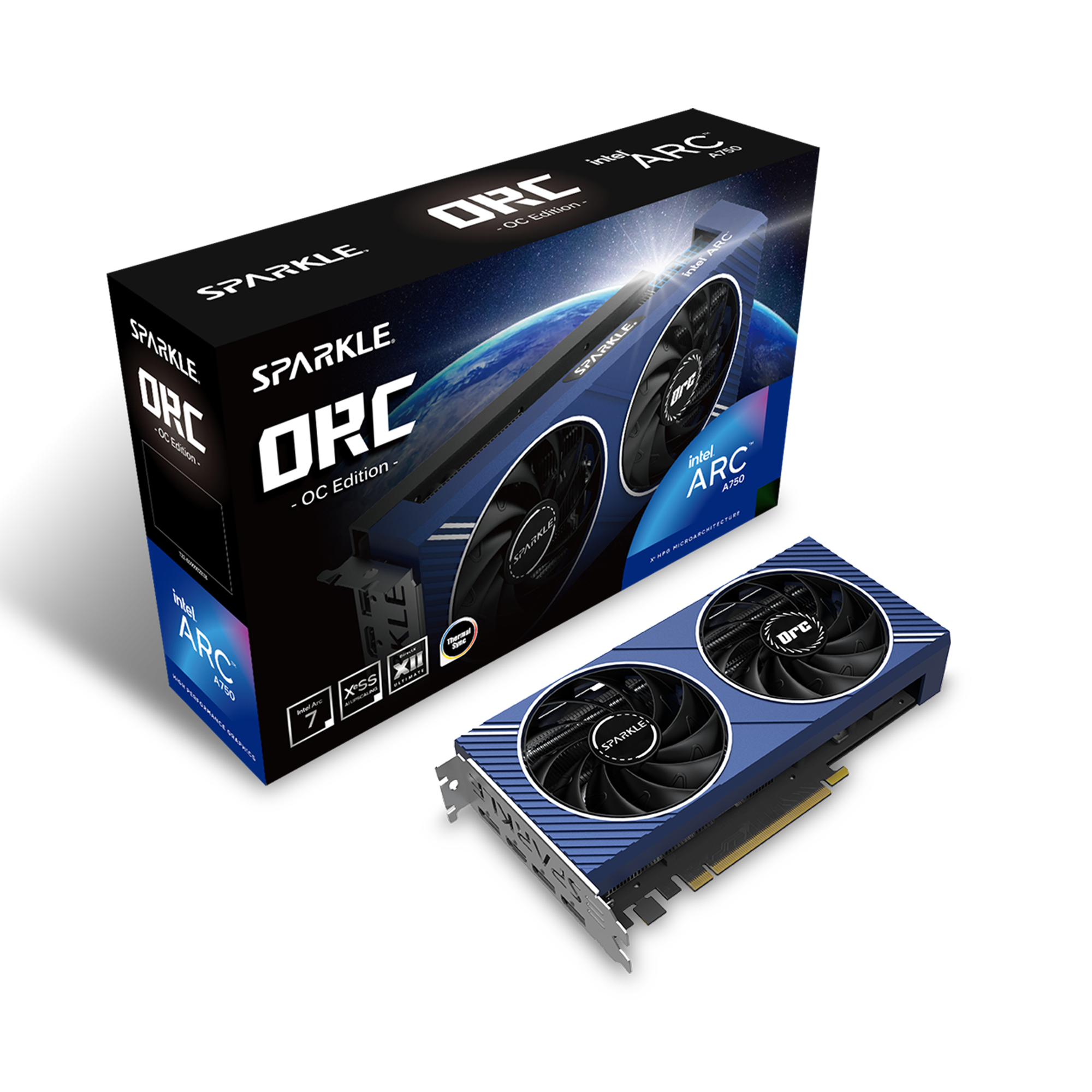 Milwaukee PC - Sparkle Intel Arc A750 ORC OC Edition 8GB - PCIe4.0, 2.2 Slot, 3xDP/1xHDMI, LED Logo