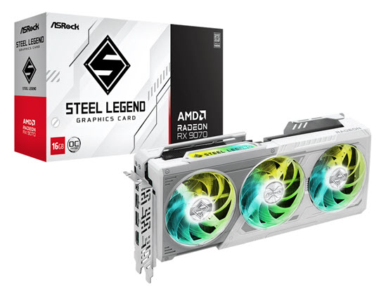 Milwaukee PC - ASRock AMD Radeon RX 9070 Steel Legend 16GB OC - 2.9 Slot, PCIe 5.0, 1x HDMI 2.1b, 3xDP 2.1b