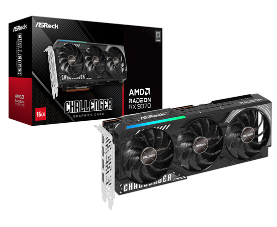 Milwaukee PC - ASRock AMD Radeon RX 9070 Challenger 16GB - 2.5 Slot, PCIe 5.0, 1x HDMI 2.1b, 3xDP 2.1b 