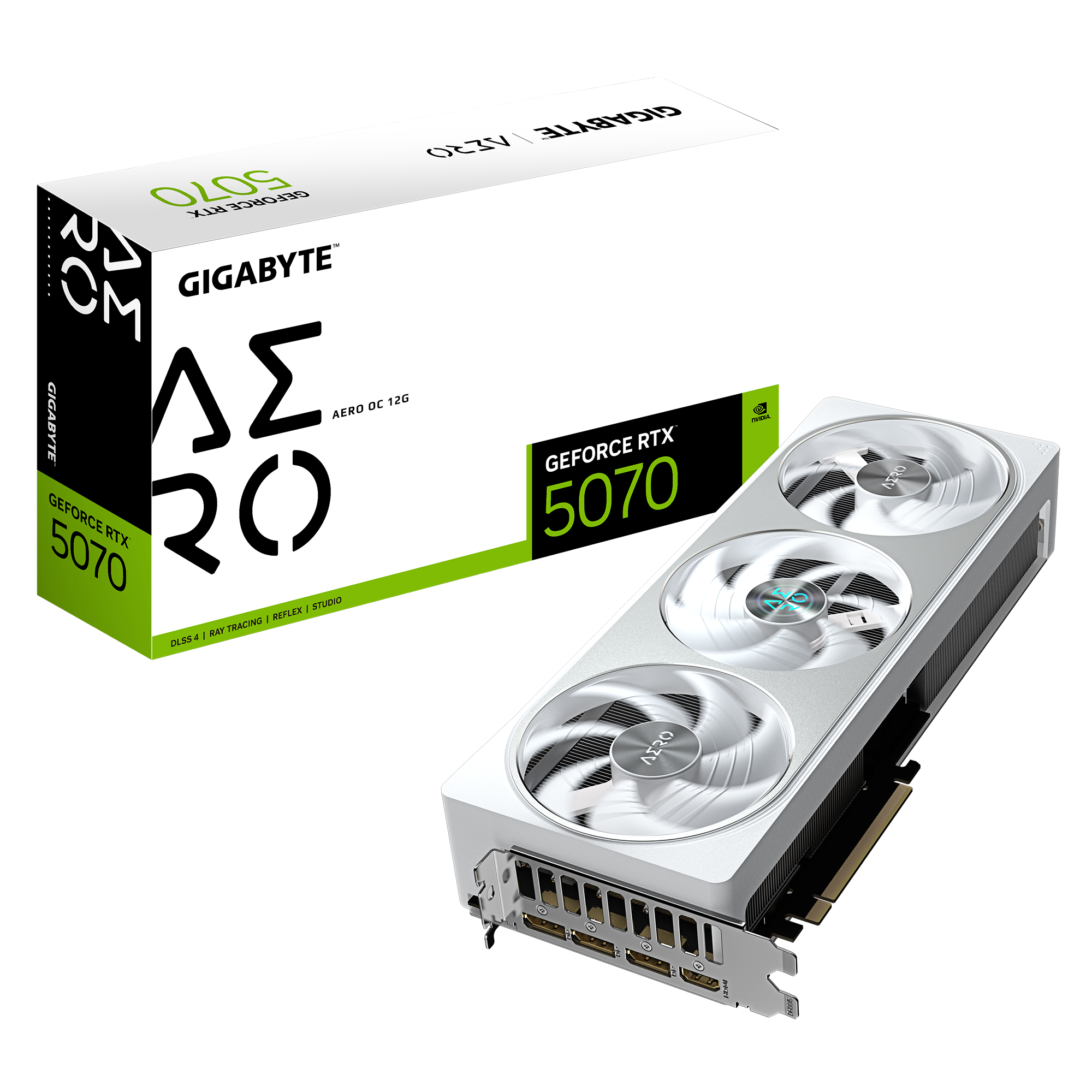 Milwaukee PC - Gigabyte GeForce RTX 5070 AERO OC 12G - 3 Slot, PCIe5, GDDR7, 3xDP 2.1b, 1xHDMI 2.1b, RGB