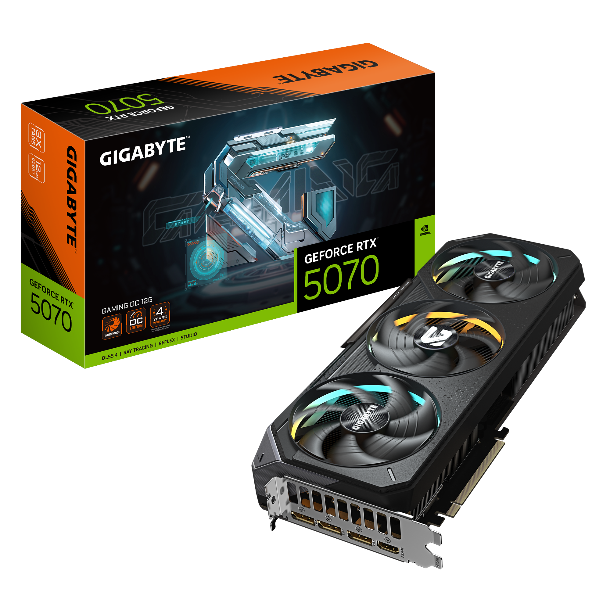 Milwaukee PC - Gigabyte GeForce RTX 5070 GAMING OC 12G - 3 Slot, PCIe5, GDDR7, 3xDP 2.1b, 1 x HDMI 2.1b, RGB 