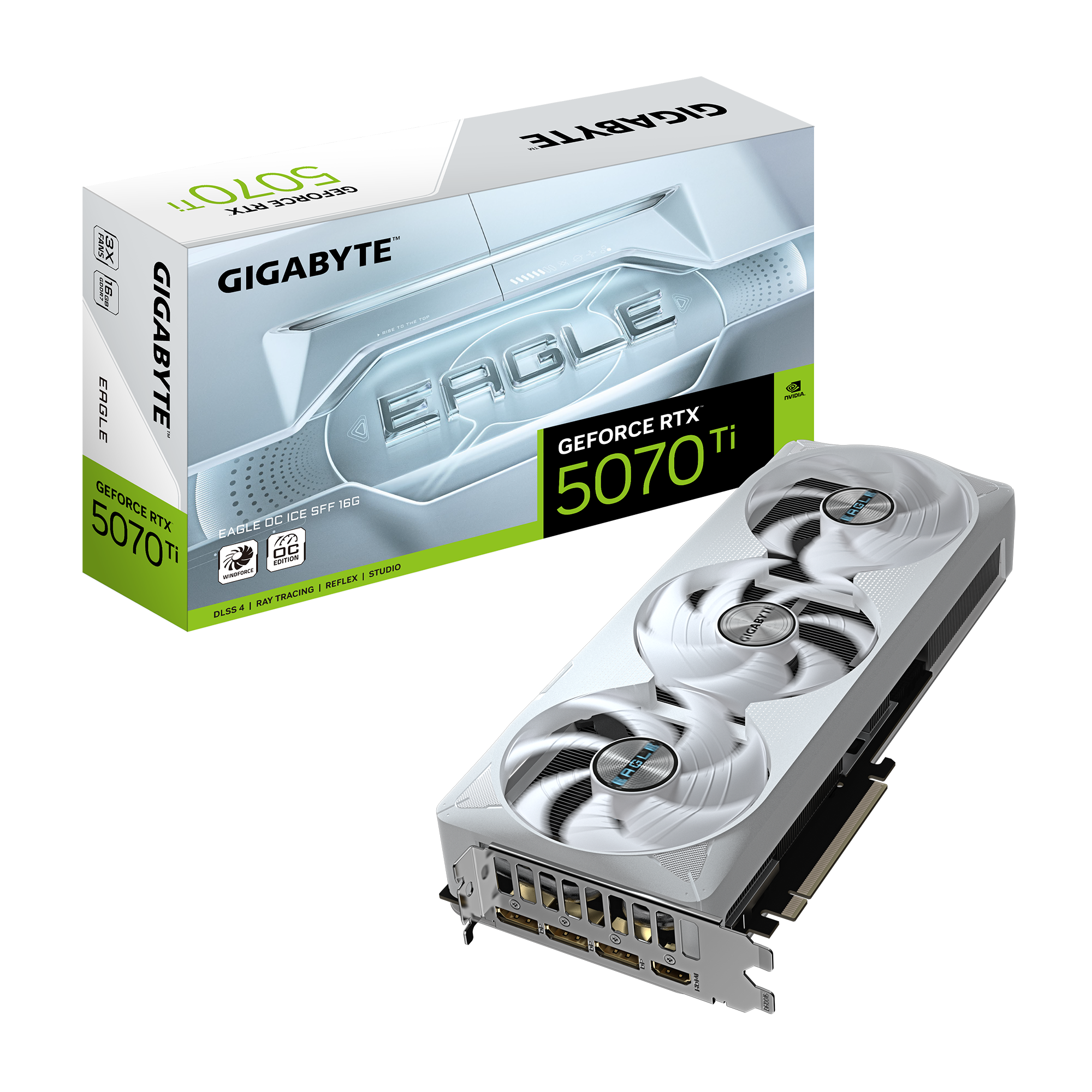 Milwaukee PC - Gigabyte GeForce RTX™ 5070 Ti EAGLE OC ICE SFF 16G - 3 Slot, PCIe5, GDDR7, DP 2.1b x 3, HDMI 2.1B, RGB , SFF Ready