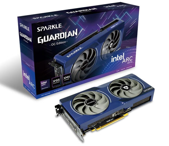 Milwaukee PC - Sparkle Intel Arc B570 Guardian OC Graphics Card, 2.2 Slot, PCIe4.0, 10GB GDDR6, Torn Cooling 2.0, Axial Fan, Breathing Light