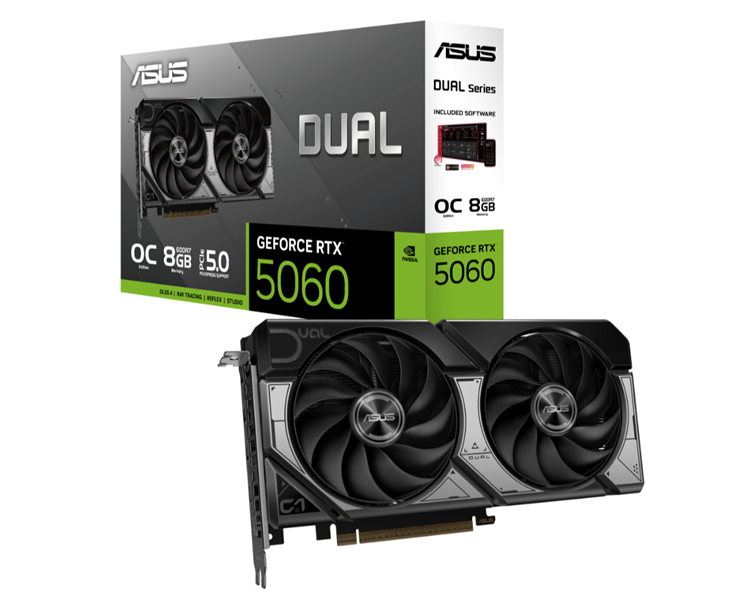 Milwaukee PC - ASUS Dual GeForce RTX  5060 8GB GDDR7 OC, PCIe5,2.5 slot,SFF, DP, HDMI, 623 AI TOPS