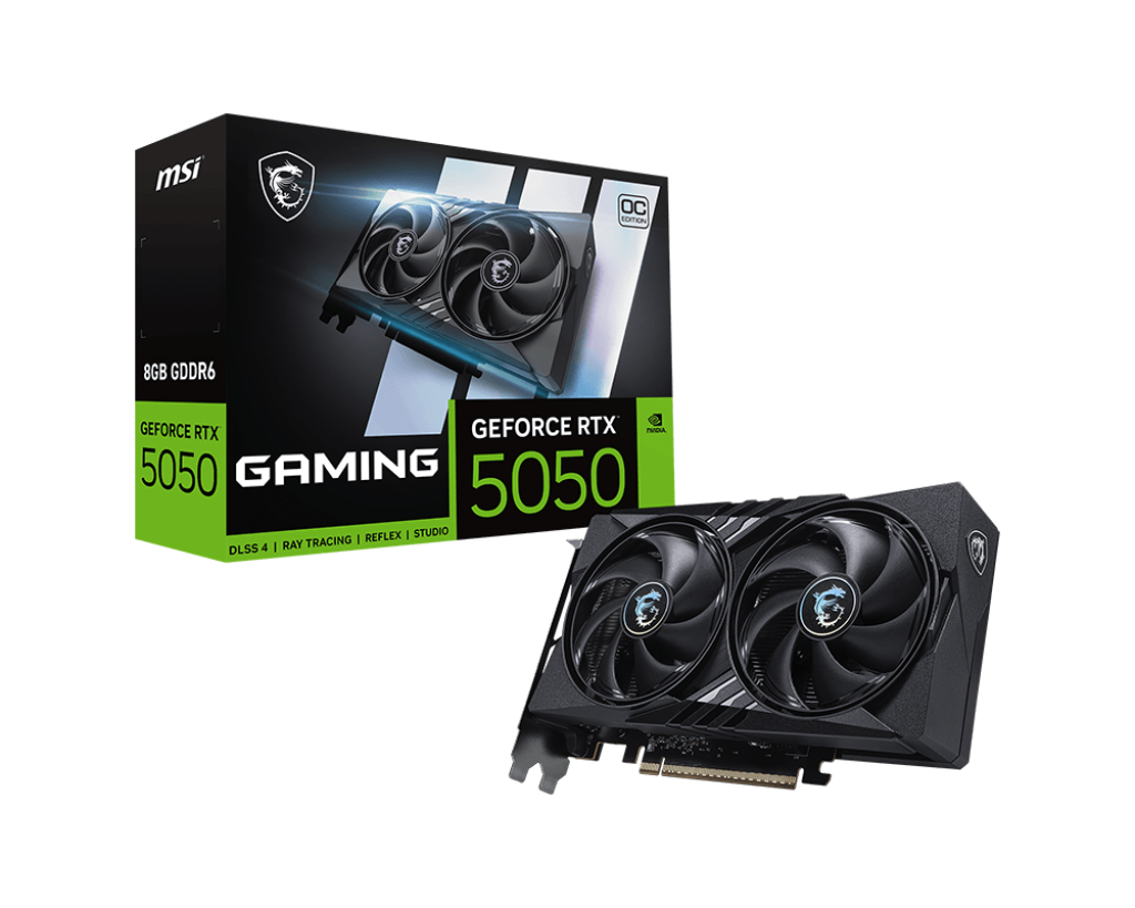 Milwaukee PC - MSI GeForce RTX 5050 8G GAMING OC - PCIe Gen5, GDDR6, 3xDP(v2.1b), 1xHDMI(2.1b), 2560 CUDA Cores