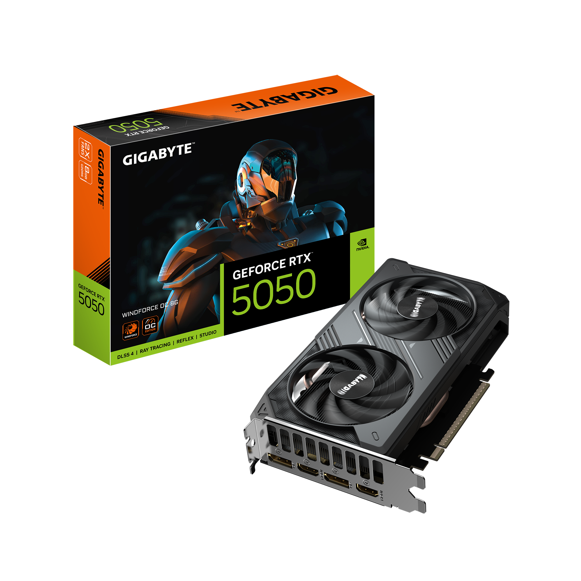 Milwaukee PC - GIGABYTE GeForce RTX™ 5050 WINDFORCE OC 8G - PCIe Gen5, GDDR6, 2xDP(2.1b), 2xHDMI(2.1b)