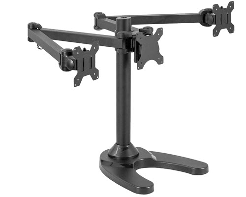 Milwaukee PC - VIVO Triple Monitor Stand (V-Base) for 3 Screens up to 32 inches (up to 22lbs each) VESA 75/100mm