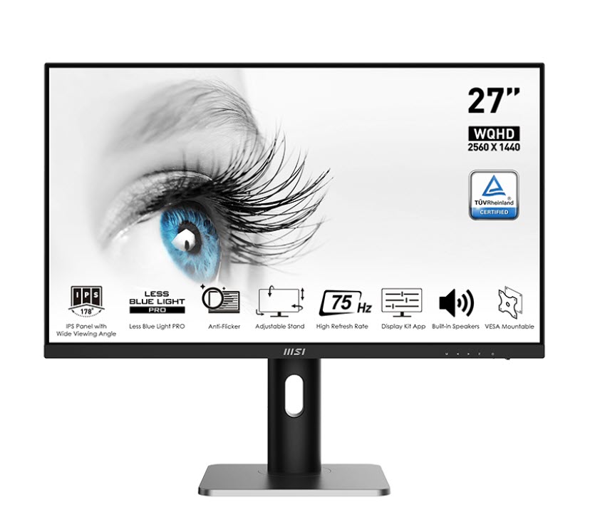 Milwaukee PC - MSI Pro MP273QP 27" 2560x1440 WQHD 1xDP, 2xHDMI