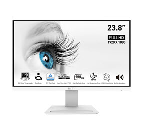 Milwaukee PC - MSI Pro MP243XW - 23.8" FHD IPS, 100Hz, 1xHDMI, 1xDP, Anti-glare, Adaptive Sync, 2xSpeakers, Anti-Flicker, White