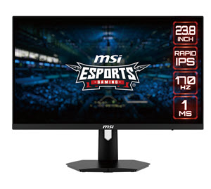 Milwaukee PC - MSI G244F - 23.8" FHD Rapid IPS, 170Hz, 2xHDMI, 1xDP, FreeSync Premium, Anti-Flicker, Frameless 