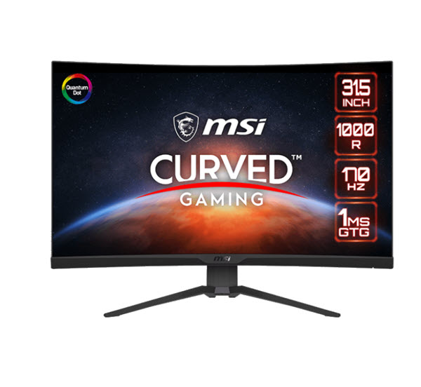 Milwaukee PC - MSI MAG 325CQRF-QD - 31.5" WQHD VA Curved, 175MHz, HDR Ready, HDMI,DP, USB-C, Anti-glare, Frameless , RGB