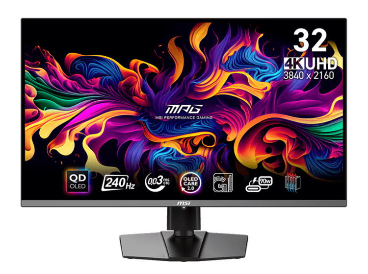 Milwaukee PC - MSI MPG 321URX QD-OLED - 31.5", UHD QD-OLED, 240Hz, 1xDP, 2xHDMI, USB Type-C, Adaptive-Sync, HDR, Frameless  