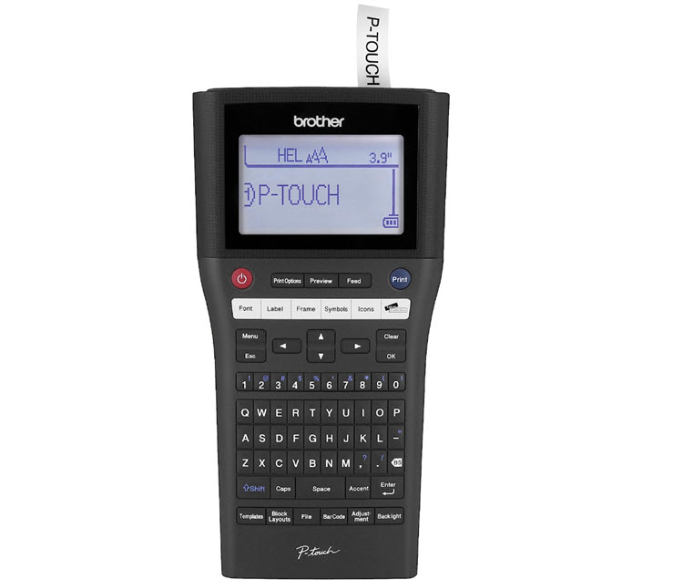 Milwaukee PC - Brother PTH500LI Handheld Label Printer - P-Touch, LCD, QWERTY KB, Rechargeable, TZe TapeW/M