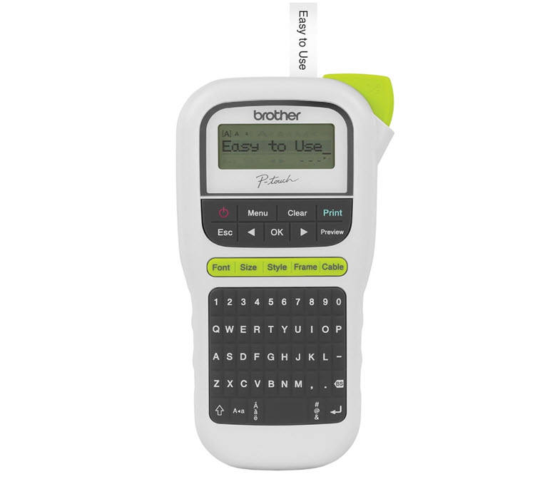 Milwaukee PC - Brother P-touch PTH110 Portable Label Maker- Handheld,LCD, QWERTY KB, uses TZe                    