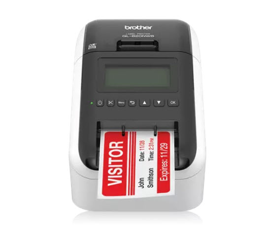 Milwaukee PC - Brother QL-820NWB - Label Printer, Black/Red, up to 110 Labels pm, WiFi, BT,GbLAN, uses DK-2251, Win/Mac  