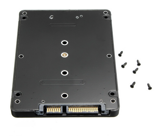 Milwaukee PC - New B+M key socket 2 M.2 NGFF (SATA) SSD to 2.5 SATA adapter card with case