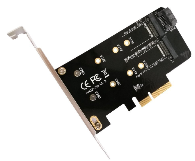 Milwaukee PC - Qnine M.2 to PCIE M-Key adapter