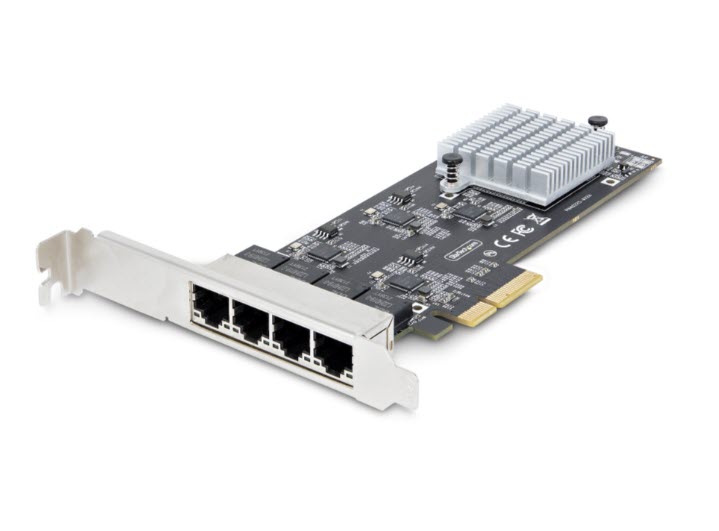 Milwaukee PC - 4-Port 2.5Gbps NBASE-T PCIe Network Card, Intel I225-V, Quad-Port 