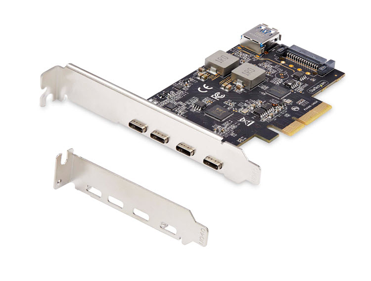 Milwaukee PC - StarTech 5-Port USB PCIe Controller Card, USB 3.2 10Gbps, 4x USB-C Ports, 1x USB-A Internal Port, Windows/macOS/Linux