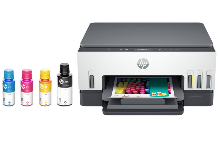 Milwaukee PC - HP Smart Tank 6001 AIO Color Inkjet Printer - Dup, P/S/C, 7/12ppm, Wi-Fi, USB, Uses HP 31/32XL 