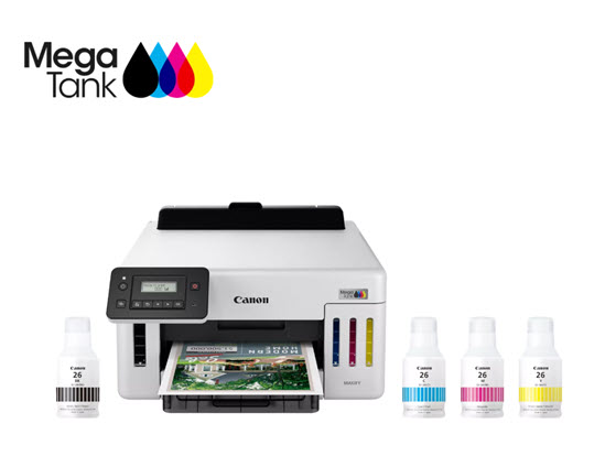 Milwaukee PC - Canon MegaTank GX5120 Color InkJet Printer - Dup, P, 40 ppm, Wi-Fi, LAN, USB, Uses GI-26 