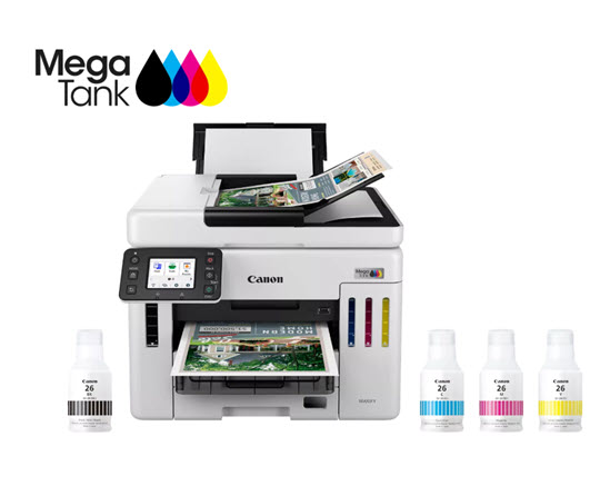 Milwaukee PC - Canon MegaTank GX7120 Color AIO InkJet Printer - Dup, P/S/C/F, 40 ppm, Wi-Fi, LAN, USB, Uses GI-26