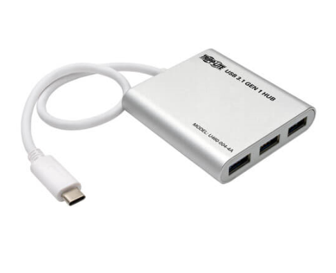 Milwaukee PC - USB 3.1 Gen 1 USB-C Portable Hub with 4 USB-A Ports and Optional USB Micro-B Power Input, Thunderbolt 3 Compatible
