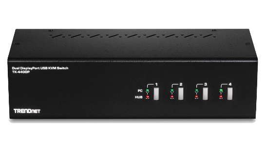 Milwaukee PC - TRENDnet 4-Port Dual Monitor DisplayPort KVM Switch w/Audio