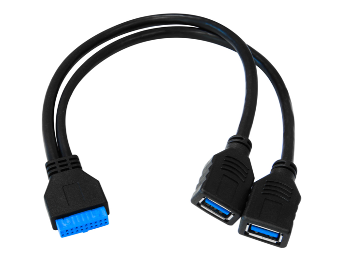 Milwaukee PC - Kingwin USB 3.0 header to 2 female USB3.0 A