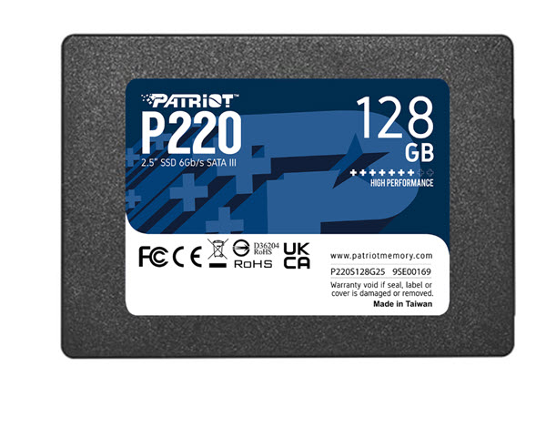 Milwaukee PC - Patriot P220 SATA 3 128GB Internal SSD - Read/ 550MB/sWrite/480MB/s
