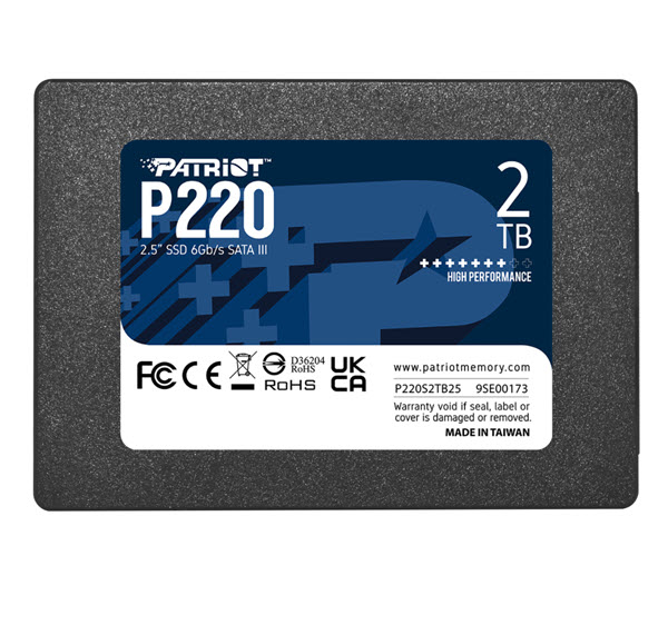 Milwaukee PC - Patriot P220 SATA 3  2TB Internal SSD - Read/ 550MB/sWrite/ 500MB/s