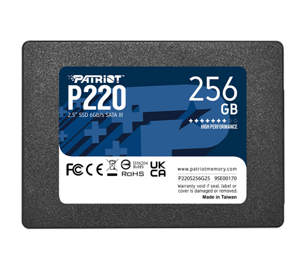 Milwaukee PC - Patriot P220 SATA 3 256GB Internal SSD - Read/ 550MB/sWrite/490MB/s
