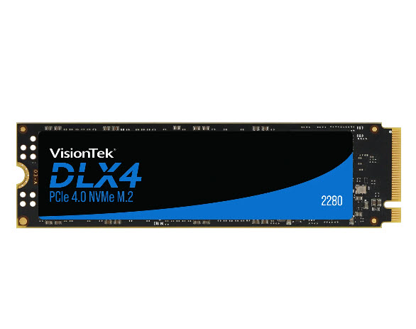 Milwaukee PC - VisionTek 2TB DLX4 2280 M.2 PCIe 4.0 x4 SSD (NVMe) OPAL 2.0 SED, R/W 4985MB/s-4775MB/s 
