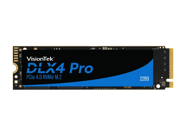 Milwaukee PC - VisionTek 512GB  DLX4 Pro 2280 M.2 PCIe 4.0 x4 SSD (NVMe) OPAL 2.0 SED, R/W  6750MB/s - 3025MB/s