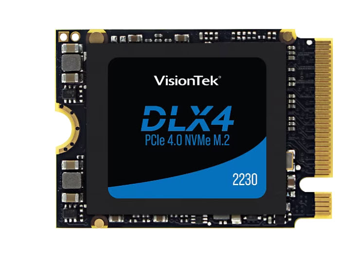 Milwaukee PC - VisionTek 512GB DLX4 2230 M.2 PCIe 4.0 x4 SSD (NVMe) OPAL 2.0 SED, R/W  4725MB/s - 2525MB/s