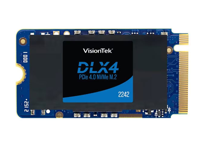 Milwaukee PC - VisionTek 2TB DLX4 2242 M.2 PCIe 4.0 x4 SSD (NVMe) OPAL 2.0 SED R/W 4985MB/s-4775MB/s