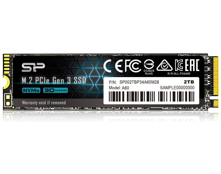 Milwaukee PC - Silicon Power P34A60 2TB NVMe M.2 PCIe Gen3x4 2280 SSD - R/W 2,200-1,600MB/s