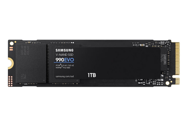 Milwaukee PC - Samsung 1TB 990 EVO - M.2 2280, PCIe 4.0 x4 / 5.0 x2, NVMe 2.0 - R/W 5,000MB/s - 4,200MBs