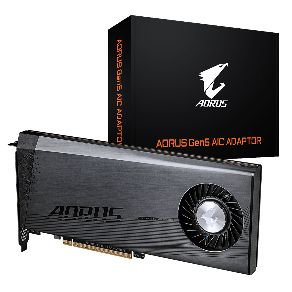 Milwaukee PC - Gigabyte AORUS Gen5 AIC Adapter- Full PCIe5.0, 4x PCIe5.0  M.2 Slots, 1 Click RAID