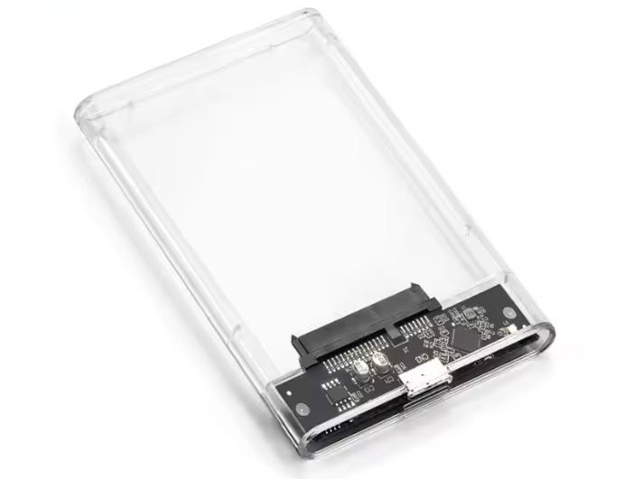 Milwaukee PC - SHUOLE 2.5" Drive Enclosure - HDD/SSD, SATA, USB 3.0, Transparent Enclosure