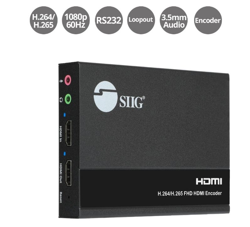 Milwaukee PC - SIIG HDMI Video H.264 H.265 IPTV Encoder with loopout
