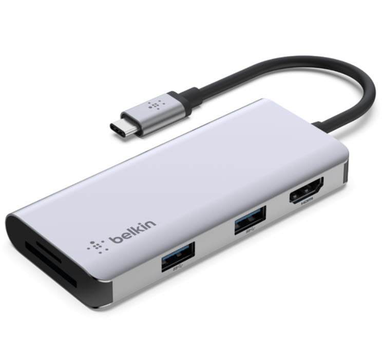 Milwaukee PC - Connect USB-C 5-in-1 Multiport Adapter Hub - SD/MicroSD, 2xUSB-A 3.1, 4K HDMI Port