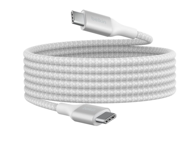 Milwaukee PC - Belkin BoostCharge USB-C to USB-C Cable 240W- 2M Braided Cable White