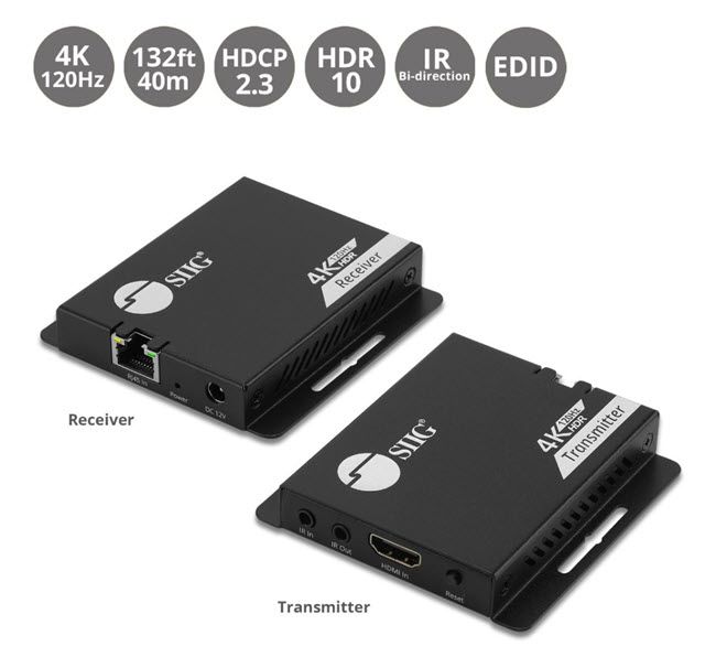 Milwaukee PC - SIIG 4K120Hz HDMI Extender with IR - up to 132ft (40M) - EDID - Nearly zero latency