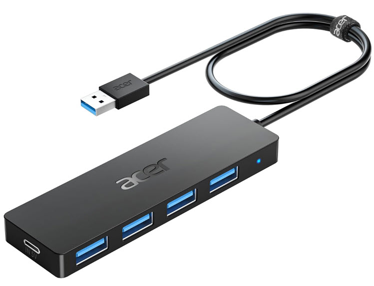 Milwaukee PC - Acer USB 3.0 4 Port Hub- 4xUSB 3.0 Type-A Ports, 1xUSB 3.0 Type-C Port