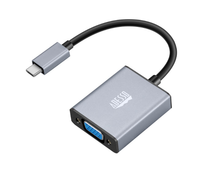 Milwaukee PC - Adesso CyberHub 5040 USB-C to VGA Adapter - FHD 1080p 30Hz