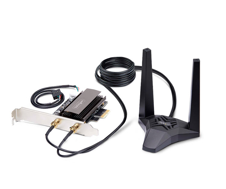 Milwaukee PC - StarTech Wi-Fi 6E PCIe 3.0 Network Card - w/BT5.3, Tri-Band, Magnetic Antenna Base w/3.2ft cable